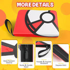 Trading Card Binder 4-Pockets, 400 Pockets Card Holder with 50 Removable Sleeves, Large Capacity & Waterproof Zipper Album Holder for Trading Card Collector, Portable Card Album Book for Game Card-Red