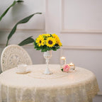 BLOSMON Sunflower Artificial Flowers Ball - 2 Pcs Fake Sunflower Flowers CenterPieces Decoration for Wedding Table Silk Kissing Floral Arrangements for Home Party Event DIY Decor