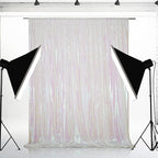 Eternal Beauty White Iridescent Sequin Backdrop, 8x8 Ft Glitter Background Curtains for Shimmer Photography Party Wedding Birthday Back Drop Decor