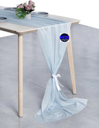 MDS Halloween Chiffon Table Runner - 5 Pack, 29 x 170 Inches, 14ft Each - Sheer Spooky Table Runners for Haunted House Parties, Trick-or-Treat Tables, Witchy Décor, Wedding & Events - Baby Blue