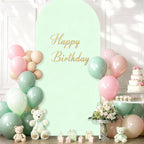 6FT Sage Green Arch Cover - Polyester Fitted Wedding Arch Stand Covers Round Top Chiara Arch Backdrop Cover for Birthday Party Banquet Photo Background Decoration