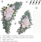 Pink Wedding Arch Flowers Set of 2 for Wedding Welcome Signs, Artificial Wedding Flowers for Wedding Ceremony Outside(Pink & Ivory)