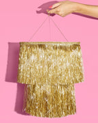 xo, Fetti Gold Fringe Tinsel Chandelier | 16" | Bachelorette Party Decorations, Birthday Photo Booth Supplies, New Years Eve Decor, HBD