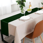 Aneco 12 Pack Satin Table Runner 12 x 108 Inch Forest Green Long Wedding Satin Silk Table Runner for Wedding Banquet Graduations Birthday Party Decoration