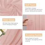 Wokceer Wedding Arch Draping Fabric 28.7" x 20FT - Blush Sheer Backdrop for Wedding Ceremony, Birthday Party, Bridal Shower Decoration