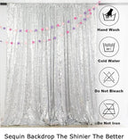 ShiDianYi Sequin Backdrop Silver 2 Panels 4FTx10FT Backdrops for Photography Shimmer Photo Backdrop for Birthday Sparkle Wedding Drapes Glitter Curtains Background