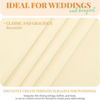 12 Pack 60 x 102 Inch Rectangle Tablecloth, Beige Tablecloth for 6 Feet Rectangle Tables, Stain and Wrinkle Resistant Washable Fabric Table Cloth for Wedding Dining Table Buffet Parties Camping