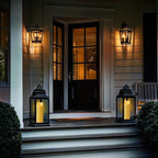 Amagic 4” x 12” Extra Large Waterproof Outdoor Flameless Candles, Battery Operated with Remote Control and Timer, Flickering LED Pillar Candle for Outdoor Patio Porch Decor, Dark Ivory, Set of 2