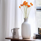 Dried Globe Amaranth Flower with Wheat Straw Natural - 40PCS Bouquet for Vase Home Decor Party DIY Arrangement (Orange)