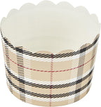 Panificio 10 Ounce Cupcake Wrappers, 200 Scalloped Baking Cups - Oven-Ready, Greaseproof, Plaid Paper Cupcake Liners, Disposable, For Birthdays, Baby Showers, Or Weddings - Restaurantware