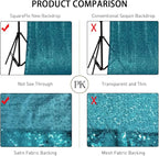 SquarePie Sequin Backdrop Curtain Not See Through Thick Glitter Background for Party 6FT x 6FT Teal