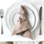 ZeeDix Set of 8 Rose Gold Elk Chic Napkin Rings for Christmas Dinning Table Setting-Wedding Receptions, Christmas, Thanksgiving and Home Kitchen for Casual or Formal