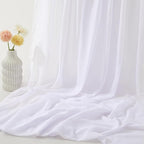 VACVELT Wedding Arch Draping Fabric - White Chiffon, 2 Panels Sheer Drapes, 30 Inch x 20ft Chiffon Backdrop Curtain, Outdoor Sheer Drapery for Ceremony Party Ceiling