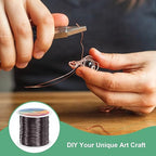 2-Rolls 0.4mm Jewelry Wire, 26 Gauge 328FT Craft Wire Copper Beading Wire for Jewelry Making/Planting/Weaving/DIY Crafting, Soft Metal Wires [100M, Metallic Black]