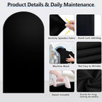 Hemmotop 7.2 ft Black Arch Backdrop Cover (No Arch Stand), Double-Sided Spandex Arch Covers Stretchy Backdrop for Party, Wedding, Birthday, Baby Shower, Reusable for Balloon Arches