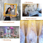 Eternal Beauty Sequin Backdrop Curtains, 2x8 Ft-2 Panels Silver Back Drop for Shimmer Photography Party Wedding Birthday Decor