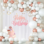 MYSKY HOME White Backdrop Curtain for Wedding Decor Holiday Party 6 Panels- White Wedding Backdrop Polyester Photography Backdrop Drapes Baby Shower Birthday Privacy Curtains Home Decor, 5ft x 10ft