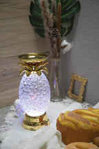 YAKii 9.5" Pineapple LED Color Changing Shine Lamp,Swirling Water Waves Lamp Kid Safe Battery/USB Cable Operated,Table Lamp Candle Holder Table Decoration Gold