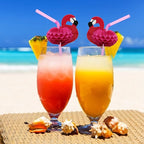 BLUE TOP Flamingo Drinking Straws Cocktail Straws 9.65 Inch 100 PCS, Red Flamingo Drinking Straws for Cocktail,Milkshake,Juice, Decoration & Add Atmosphere for Valentine's Day, Parties,Bar