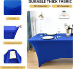 2-Pack 8ft Spandex Table Covers for Rectangle Folding Tables - Washable Elastic Tablecloth - Ultimate Fitted Table Protector for Birthday Parties, Trade Shows, Banquet