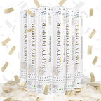 White Mix Gold Rice Confetti Cannon,6Pack Biodegradable Mulitcolor Confetti Poppers Party Shooters,12inch Party Poppers For Lawns Wedding,Birthday,Celebrations,Photo Shoots and New Years.