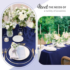 10 Packs Satin Tablecloth 57 x 108 Inch Navy Blue Rectangular Table Cloth Silk Tablecloth Smooth Fabric Overlay Satin Table Cover Decoration for Wedding Party Banquet Events