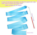 Yilloog 50 Pcs Ribbon Dancing Wands Party Favors, 78.7 Inch Artistic Gymnastics Ribbon Streamers Twirling Wands, Rainbow Birthday Decorations