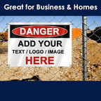 Custom Danger Signs Outdoor Metal - 12 x 8 Personalized Aluminum Caution Signs Rust-Proof Warning Sign Safety Signs for Home Business