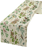 Vintage Bird Flower Table Runner Seasonal Spring Summer Garden Plants Farmhouse Country Kitchen Dining Table Decoration for Home Party Holiday 13"x70"