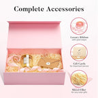LIFELUM Pink Gift Box 13.85'' x 8.35'' x 4.45'' Gift for Wedding Large Gifts Boxes for Presents Cute Birthday Magnetic Box for Gifts with Luxury Filler,Card, Ribbon,Sticker 1 Pack