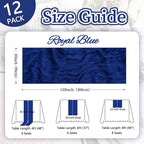 12 Pack Royal Blue Cheesecloth Table Runner 10ft Boho Gauze Fabric Cheese Cloth Table Runner 35 x 120 Inch Rustic Sheer for Romantic Wedding Decor Baby Shower Party Table Centerpiece Decoration