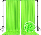 10 x 7 Feet Light Green A Backdrop Curtain for Partie, Background Curtains for Photoshoot, Birthday, Wedding, Halloween, Thanksgiving, Christmas, New Year Party Decorations 5Ft x 7Ft, 2 Panels