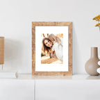 9x12 Picture Frame Set of 4 with Tempered Glass, Rustic Brown Frame Display 6x8 Pictures with Mat or 9 x 12 Without Mat, Wooden 9 x 12 Photo Frame for Wall Mount and Tabletop Display