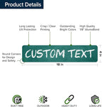 Custom Sign, Custom Street Sign, 11 Font Colors, 13 Font Styles, 4 Hole Options, 22 Sizes, 4x18 Inches, Rust Free DiBound, Fade Resistant, Made in USA by My Sign Center (Chalkboard Green)