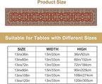 Boho Floral Vintage Red Blue Table Runner, Retro Flower Rustic Country Farmhouse Abstract Pattern for Home Kitchen Table Decor Dining Coffee Room Party Decor 13x72in