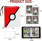 Madrigal Trading Card Binder 4 Pocket,400 Pockets Card Holder with 50 Removable Sleeves,Trading Card Albums for Game Cards,Premium Card Book, Game Cards & Sports Cards Red/White
