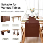 Farmhouse Chocolate Table Runner Dining Table Runners 90 Inches Long Coffee Table Runner for Dresser Living Room Bedroom Holiday Party Banquet 12X90 Inch