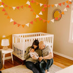 Orange Party Decorations - Ombre Felt Hanging Triangle Mini Bunting Pennant Banner Flag for Birthday Wedding Baby Shower Fall Autumn Thanksgiving Harvest Party Classroom Nursery Decor
