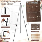 OurWarm Wedding Seating Chart with Easel Display Stand, Rustic Seating Chart for Wedding Reception Display, Please Find Your Seat Wooden Seating Chart Board for Baby & Bride Shower Wedding Sign Decor