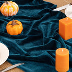 Peacock Green Velvet Table Runner 3 Pack Fall Thanksgiving Turquoise Table Runners 20 x 120 Inch Luxurious Elegant Velvet Fabric Table Decor for Christmas Dinner Wedding Bridal Baby Shower