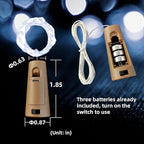 Wine Bottle Lights with Cork, 20 LEDs 6.6 Feet Silver Wire Cork Bottle Lights,Fairy Mini String Lights,for DIY Jar Halloween,Christmas,Party,Decor,Wedding Listing (18 Pack, Cool White)