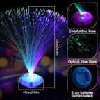 Retisee 24 Pcs Halloween Fiber Optic Lamp Multicolored Centerpiece Optic Lights Battery Powered with Cone Base Illuminated Crystals for Room Wedding Holiday Independence Day Tables Disco Party