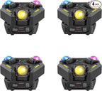 4-Pack Moving Head Stage Lights 9 X 10W LED DJ Lighting with DMX Mode Sound Stage Lighs and Parties Lights Activated for Party Wedding Concert Disco DJ Concert Show