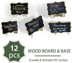 12pcs Mini Chalkboard Signs with Stand,Food Labels for Party Buffet, Food Tag/Name Card for Wedding Table, Name Tag Drink Labels Taco/Candy Bar/Bake Sale Food Sign, Catering Supplies Buffet Display
