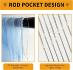 Baby Blue Tulle Backdrop Curtain with Lights String - 10x8ft Sheer Backdrop with 250 LEDs for Wedding, Baby Shower, Bridal Shower, Birthday Party Photo Shoot Background and Home Decorations