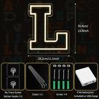 Light Up Letters L, Led Marquee Letter Lights Neon Sign, 13.9" Height Decorative Lighted Alphabet Number, Battery/USB Powered Led Letters Lights for Wedding, Birthday, Party, Christmas or Home Decor