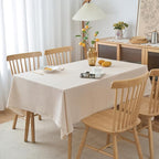 NLMUVW Linen Tablecloth for Rectangle Table 8ft - Textured Table Cloth Water Resistant Farmhouse Burlap for Kitchen Dining Café,Champagne, 54 x 102 Inch