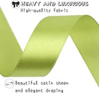 Light Green Solid Satin Ribbon 1 Inch 50 Yards Solid Polyester Fabric Ribbon for Gift Wrapping Wedding Christmas Baby Shower Birthday Party Decoration Handmade Immortal Flower Craft