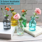 3 Sets Clear Glass Vase for Flowers Small Bud Vase for Decor, Bud Vases in Bulk for Centerpieces, Home Decorative Vase Set Round Vintage Glass Bottles, 2.85"X 5.4"