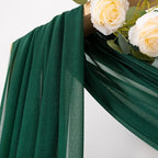 MLMC Emerald Green Wedding Arch Draping Fabric 4 Panels 29" x 20 FT Extra Long Gauze Drapes Sheer Backdrop Curtains 6.6 Yards Outdoor Drapery Panels for Wedding Ceremony Party Ceiling Decoration
